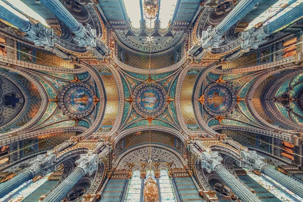 Techo Basílica Nuestra Señora Fourviere Lyon Francia — Foto de Stock