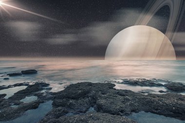 Satürn 'ün uydusu Titan' ın sanatsal görüntüsü