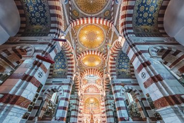 Inside Notre-Dame de la Garde basilica in Marseille