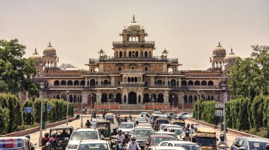 Facade of the Albert Hall museum in Jaipur, India clipart