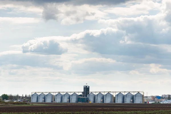 grain silos in the countryside