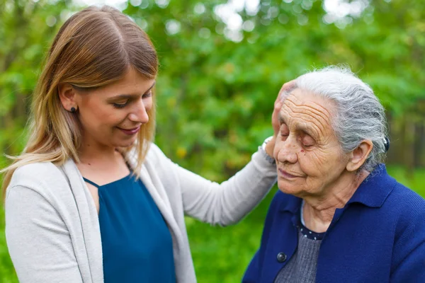 Spending time with grandma — Stock Photo, Image