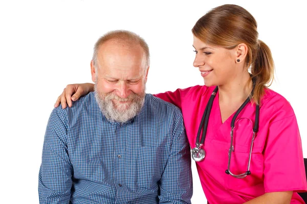 Senior man at the doctor — Stock Photo, Image