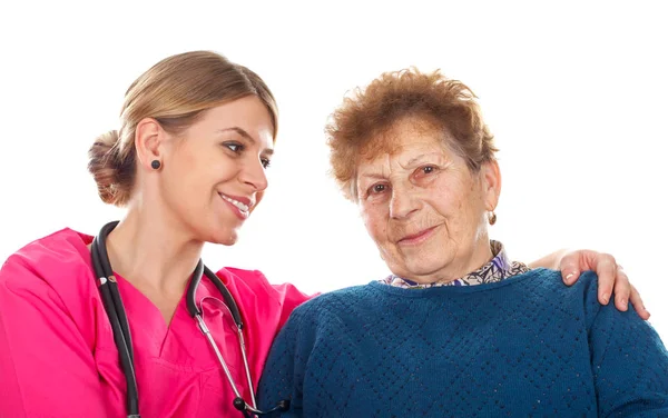 Elderly woman care — Stock Photo, Image