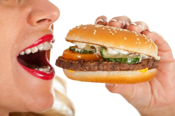 La deliciosa hamburguesa — Foto de Stock