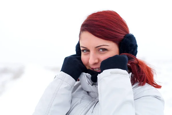 Está tanto frio lá fora. — Fotografia de Stock