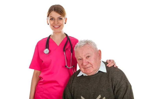 Elderly man care — Stock Photo, Image