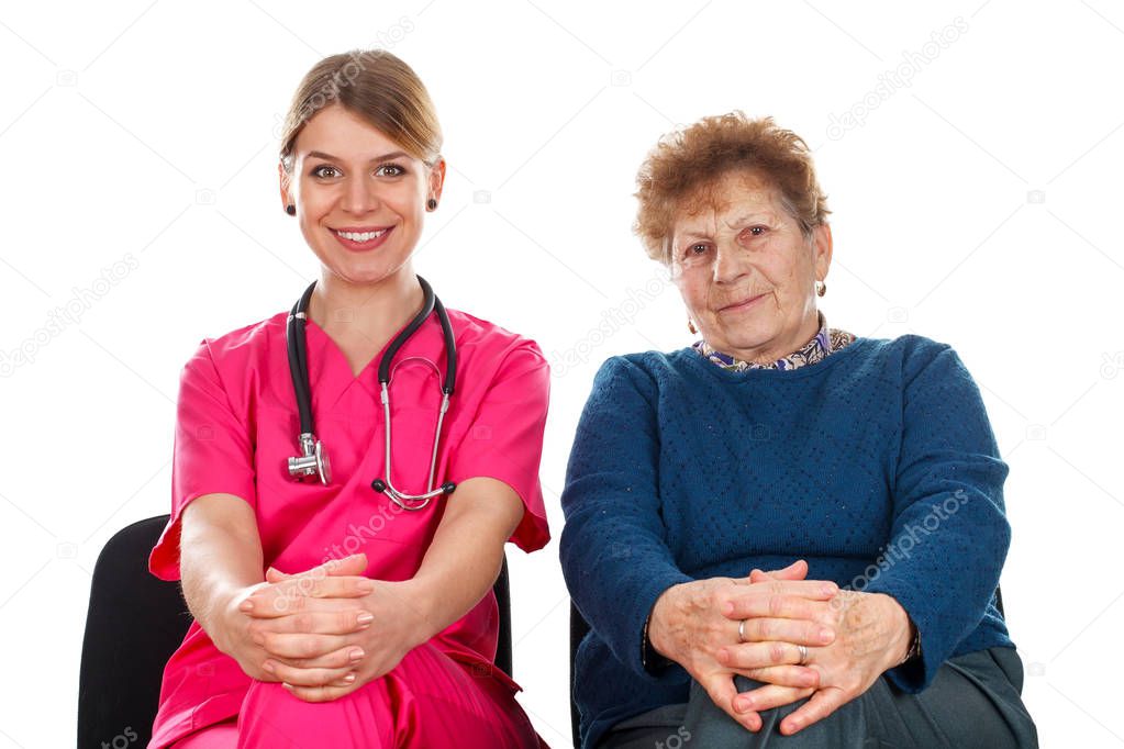 Elderly woman at the doctor