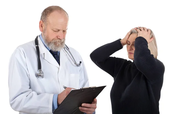 Läkare & kvinna patient — Stockfoto