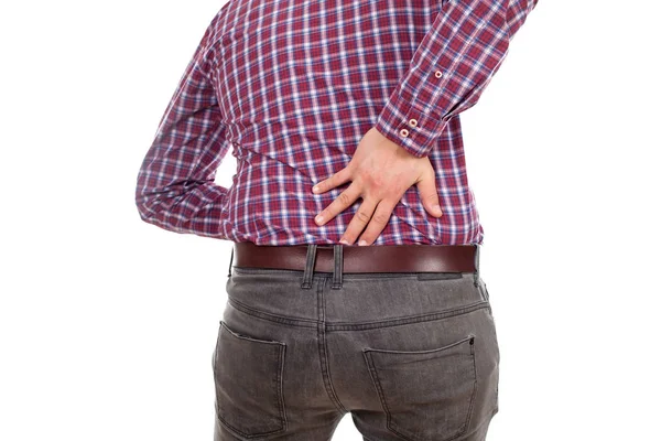 Young man having backpain — Stock Photo, Image