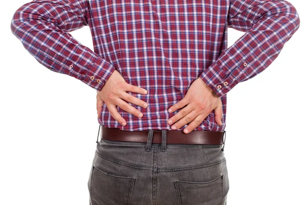 Young man having backpain Stock Picture