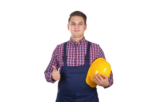 Young engineer showing thumbs up — Stock Photo, Image