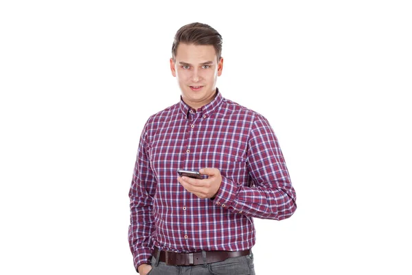 Young man with smartphone — Stock Photo, Image