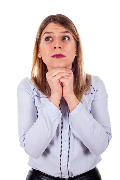 Concerned young female — Stock Photo, Image