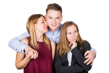 Mutlu çift ve sinirli eski kız arkadaşı