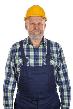 Yaşlı kurucu izole arka plan üzerinde