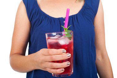 Ahududu içki resmi oluşturan kapatın