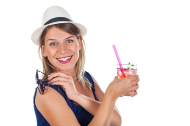 Ahududu suyu - izole tutan kadın