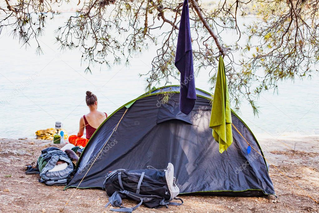 Tent by the seashore, Croatia