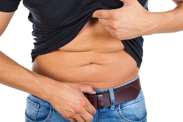 若い男の脂肪腹部 — ストック写真