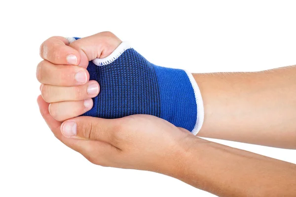 Mannenhand met elastische pleister geïsoleerd — Stockfoto