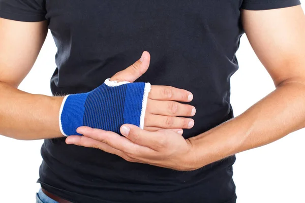 Männliche Hand mit elastischem Verband isoliert — Stockfoto