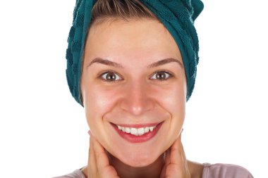 Sonra banyo closeup güzel kadın