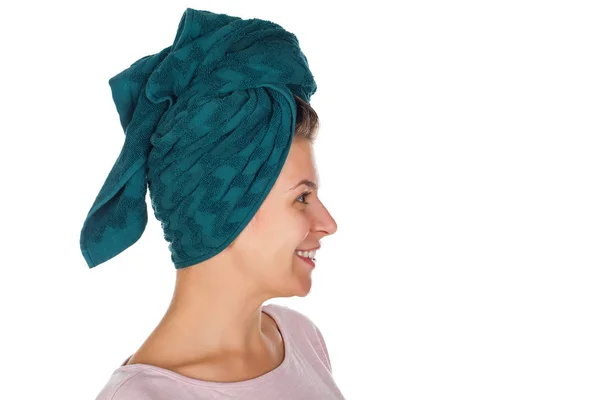 Female after shower profile view — Stock Photo, Image