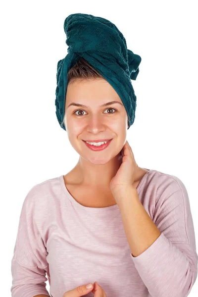 Female after shower - isolated — Stock Photo, Image