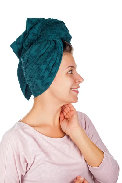 Female after shower profile view — Stockfoto