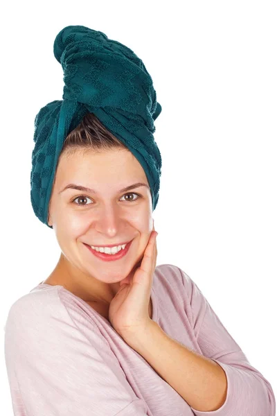 Female after shower - isolated — Stock Photo, Image