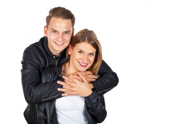 Mutlu çift üzerinde izole sarılma