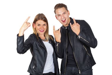 Şık çift shwoing rock ve roll