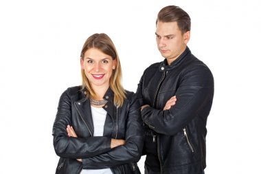 İzole şık genç Çift