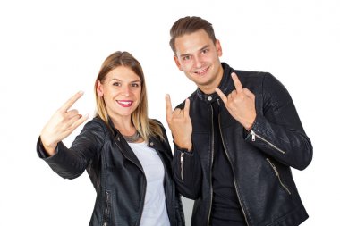 Şık çift shwoing rock ve roll