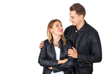 İzole şık genç Çift