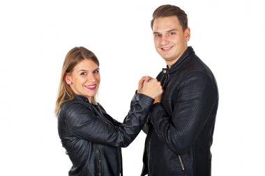 İzole şık genç Çift