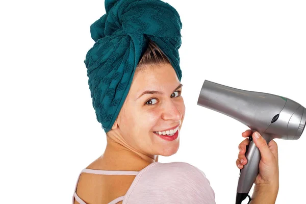 Hair drying after shower — Stock Photo, Image