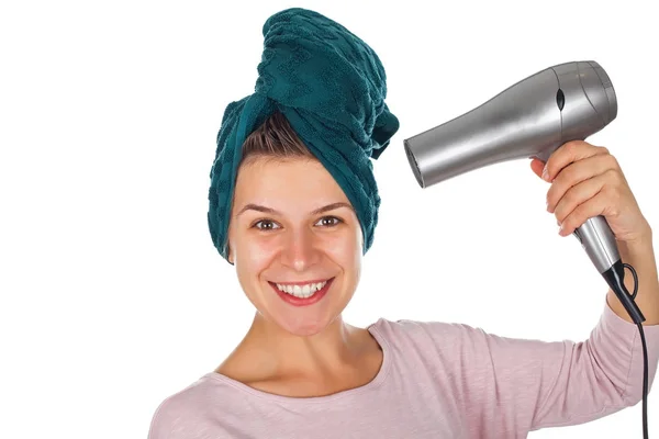 Hair drying after shower — Stock Photo, Image