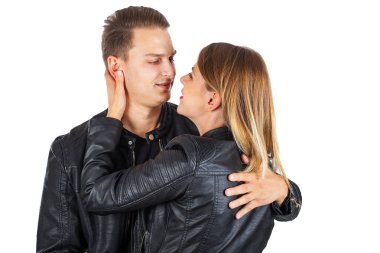 İzole çift sarılma