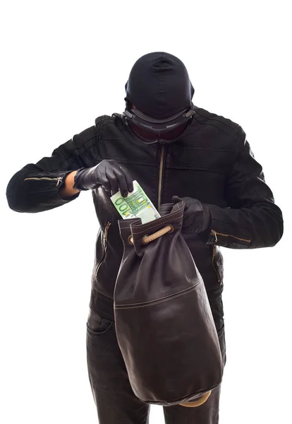 검은 옷의 위험 한 도둑 — 스톡 사진