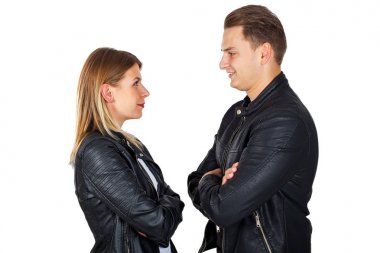 İzole şık genç Çift