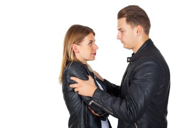 İzole şık genç Çift