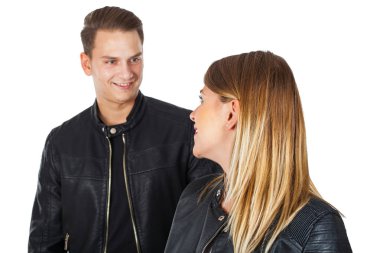 İzole şık genç Çift