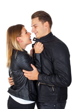 İzole şık genç Çift