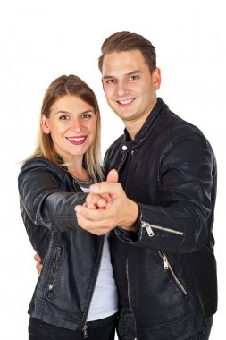 İzole şık genç Çift