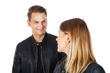 İzole şık genç Çift