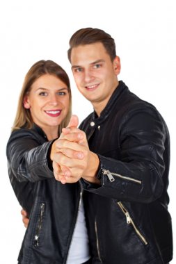 İzole şık genç Çift