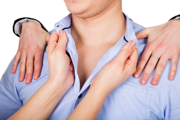 Unbuttoned man shirt — Stock Photo, Image