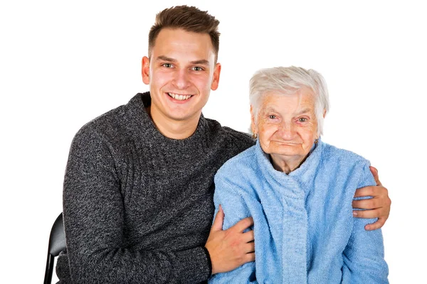 奶奶和孙子 — 图库照片